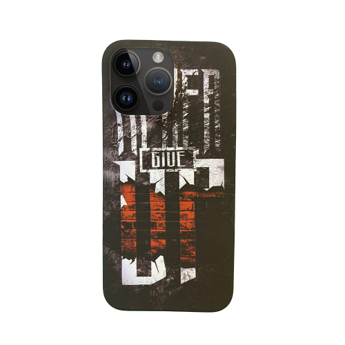 كفر ايفون 14 برو و برو ماكس جلد أسود - رسمة