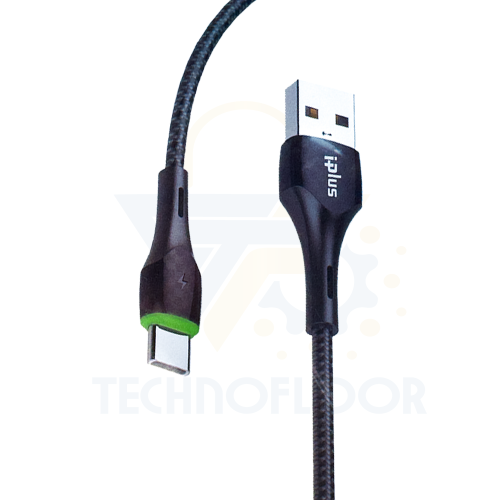 شاحن تايب سي سلك قماشي مضيء مننفذ تايب سي طول 2 مت...