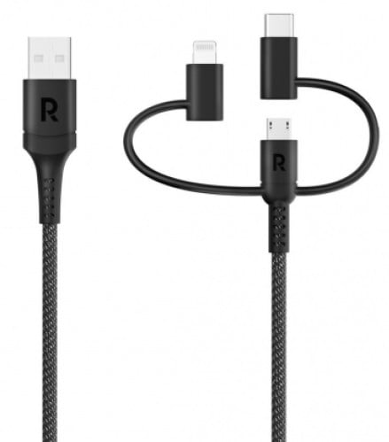 كيبل متعدد الرؤوس راف باور 3 في 1 طول 1.2 متر ثلاث...