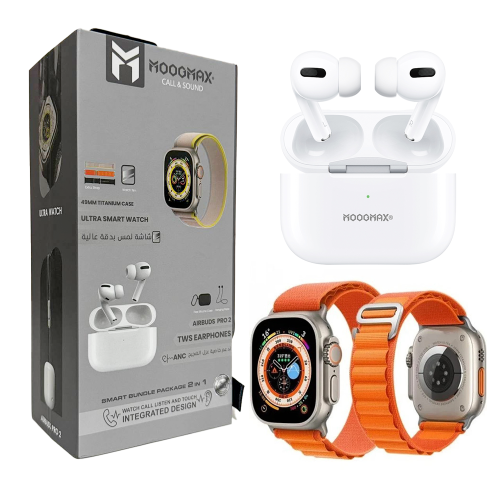 بكج سماعة ايربودز برو 2 + ساعة ذكية إلترا من موج م...