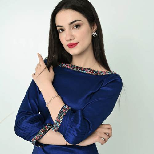 فستان كلوش ازرق