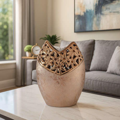 فازة بنقوش ملكية وكريستال فاخر