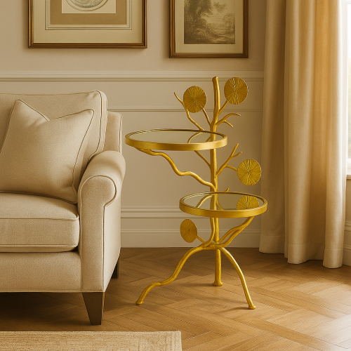 طاولة مفردة بسطح مرايه دورين