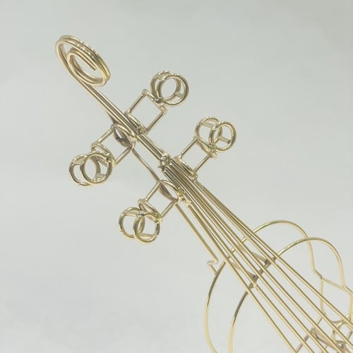 مجسم استيل جيتار بقاعدة زجاج (صغيرة)