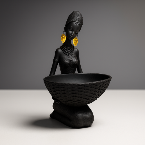 مجسم مرأة مع الإناء الارجل (أسود)