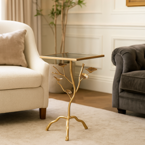 طاولة مفردة مربعة بسطح مرايا