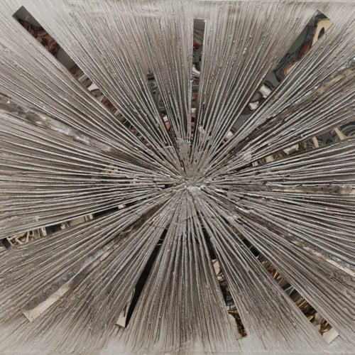 لوحة فضي عصري – تصميم ثلاثي الأبعاد بلمسات مرايا