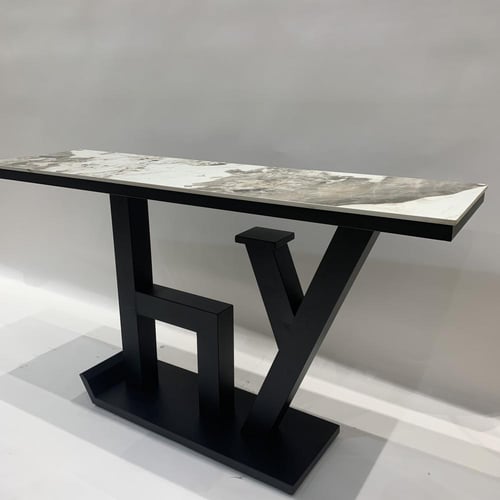 مدخل حديد اسود رخام