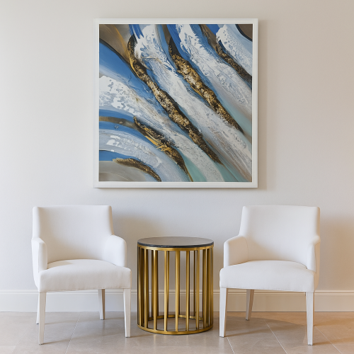 لوحة جدارية فنية شكل انسياب الموج