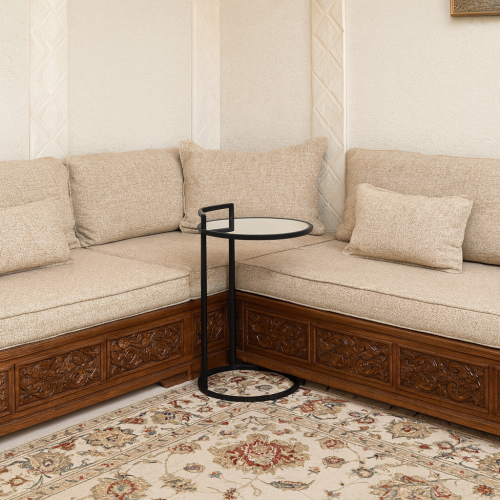 طاولة ضيافة مفردة بسطح مرايا