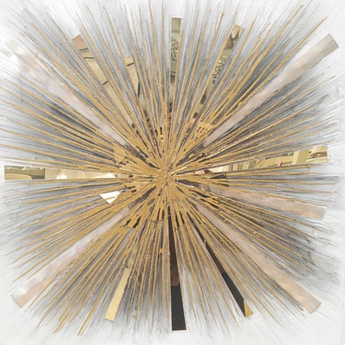 لوحة ذهبية تصميم فني ثلاثي الأبعاد بتأثيرات لامعة