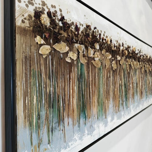 لوحة حديقة الندى جمال الزهور بتفاصيل فنية بارزة