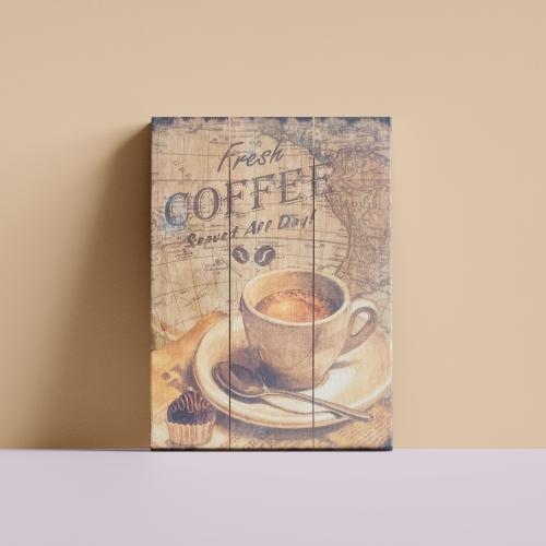 لوحة "Fresh Coffee Served All Day"
