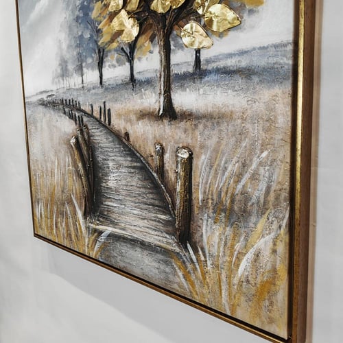 لوحة هدوء الطبيعة بتقنية الـ3D – إطار ذهبي فاخر