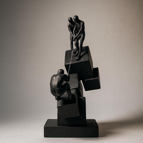 مجسم قوة التعاون تصميم المكعبات المتدرجة