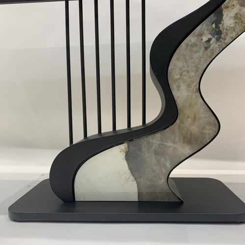 مدخل حديد اسود رخام