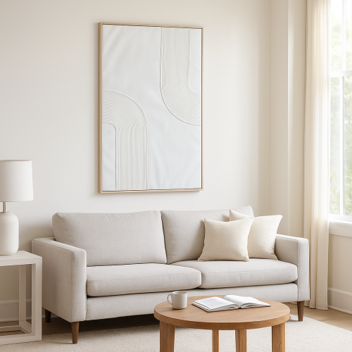 لوحة جدارية تجريدية بتفاصيل بارزة