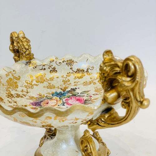 صحن فايبر مزخرف بقاعدة