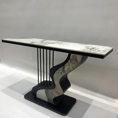 مدخل حديد اسود رخام