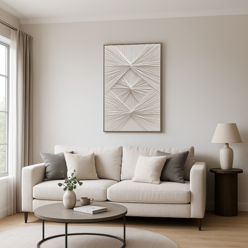 لوحة جدارية بشكل هندسي متداخل