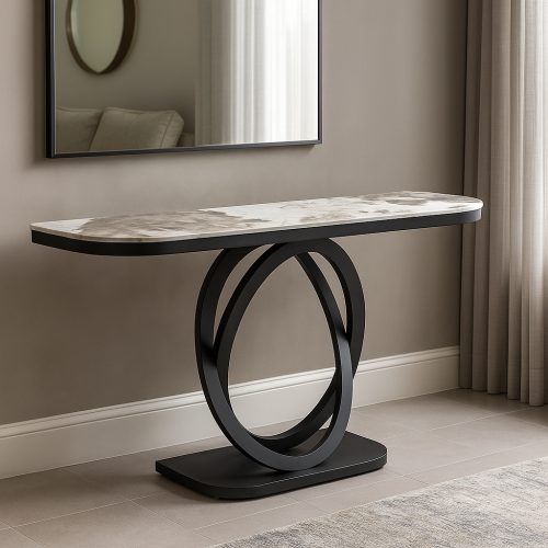 كونسول المجرة لون اسود بسطح رخام