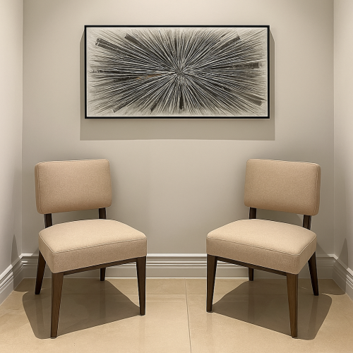 لوحة فضي عصري – تصميم ثلاثي الأبعاد بلمسات مرايا