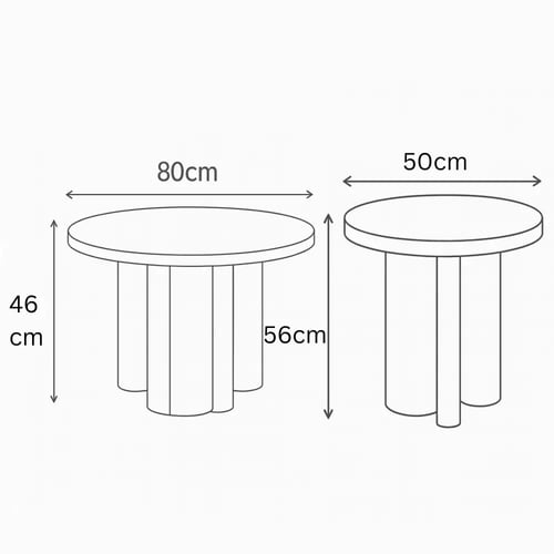 طقم طاولات جانبية خشبية أسطواني الشكل
