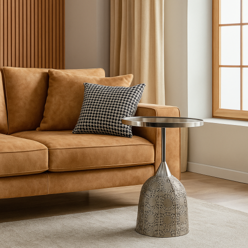 طاولة خدمة نقوش مغربية (فضي)