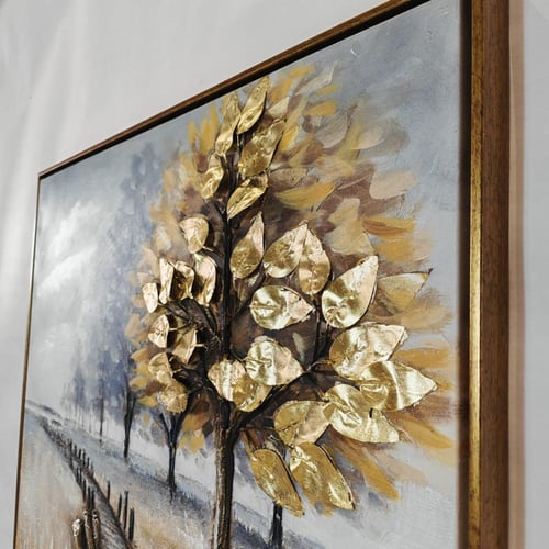 لوحة هدوء الطبيعة بتقنية الـ3D – إطار ذهبي فاخر