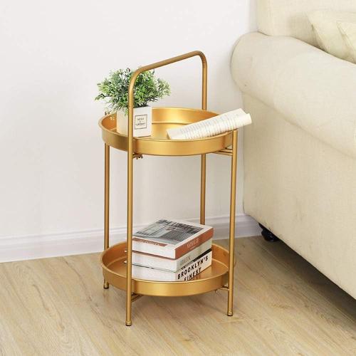 طاولة معدن ذهبي مع حامل