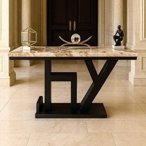 مدخل حديد اسود رخام