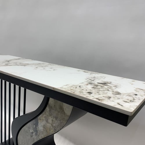 مدخل حديد اسود رخام