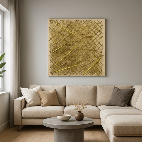 لوحة فنية تجريدية رسم يدوي