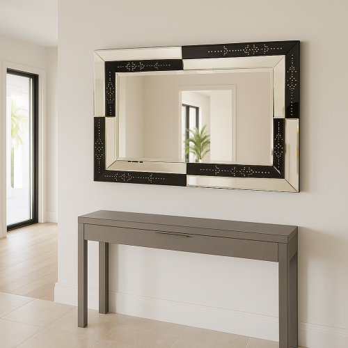 مرآة بإطار عصري مُزين بالكريستال