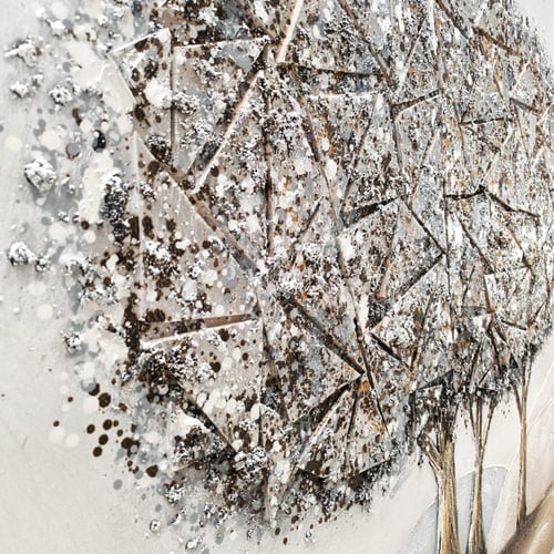 لوحة أنسجام الأشجار فن طبيعي بملمس هندسي