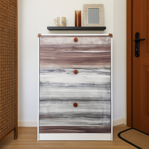 خزانة أحذية خشبية بتدرجات فاخرة