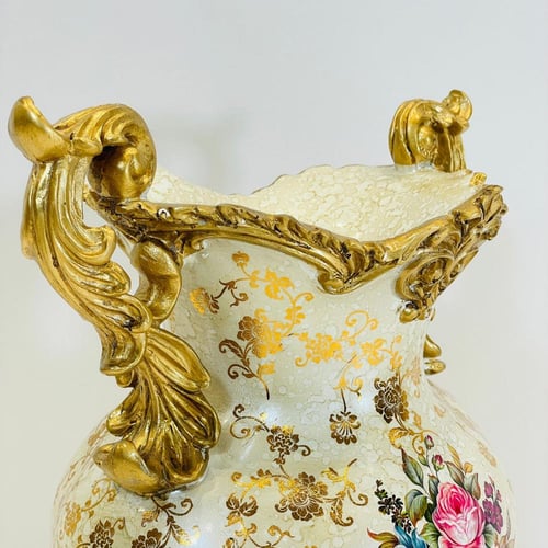 فازة فايبر مزخرفة بمقابض