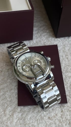 ساعه اقنر فضي رجالي شامل ملحقاته