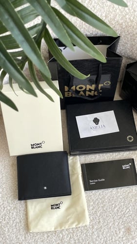 محفظة مونت بلانك اسود مع ملحقاته
