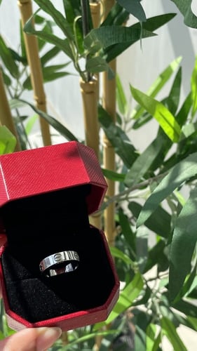 خاتم كارتير رجالي فضي مع الملحقات