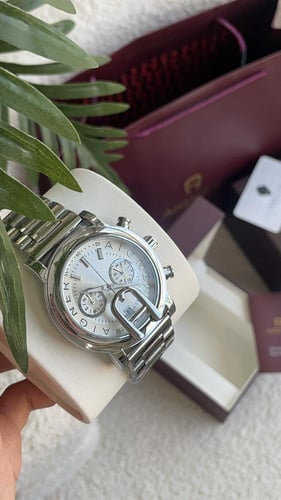 ساعه اقنر فضي رجالي شامل ملحقاته