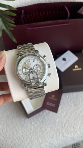 ساعه اقنر فضي رجالي شامل ملحقاته