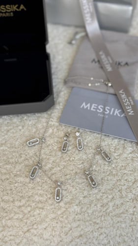 طقم تشوكر سلسال وحلق ميسيكا فضي مع الملحقات