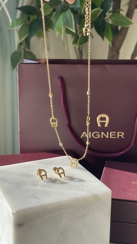 طقم سلسال وحلق اقنر هاي كوالتي مع الملحقات