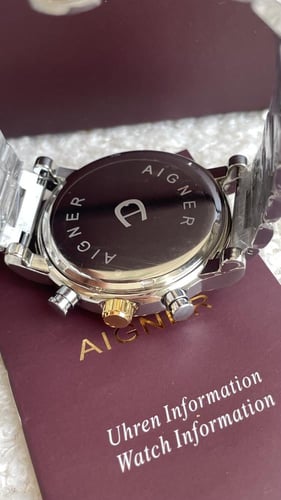 ساعة اقنر رجالي فضي مع ذهبي شامل ملحقاته