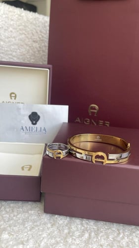 اسوره ذهبي وفضي اقنر مقاس 16 مع خاتم وملحقاته