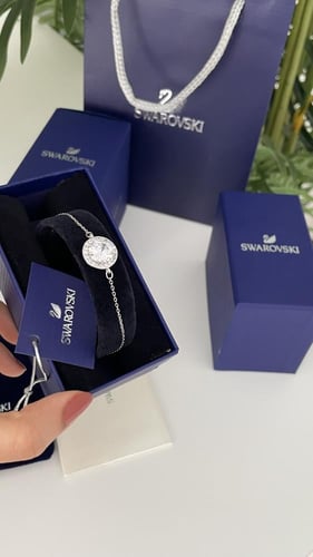 اسورة سوارفسكي دائري فضي مع الملحقات