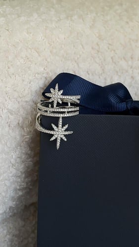 خاتم النجوم فضي مع ملحقاته