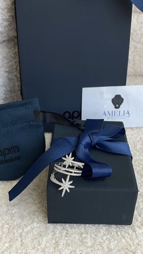 خاتم النجوم فضي مع ملحقاته