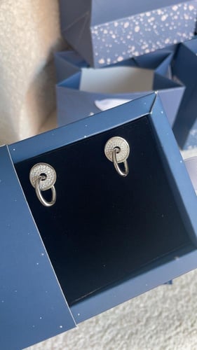 حلق دائري زركون فضي